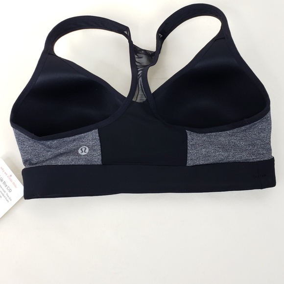 Lululemon Speed up Bra Padded Mesh Gray black 4&6 - Picture 6 of 7